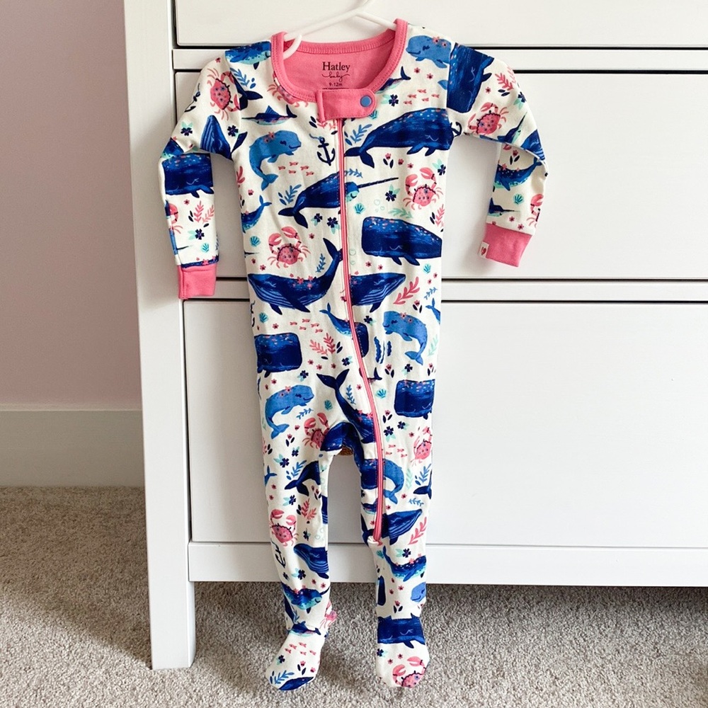 Hatley Baby Aquatic Friends footed coverall sleeper NWT size 9-12 months